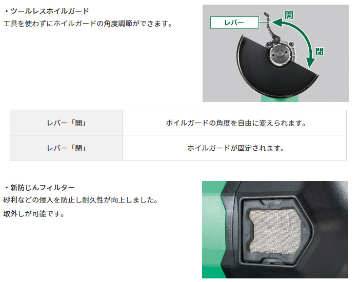ツールレスホイルガード 新防じんフィルター