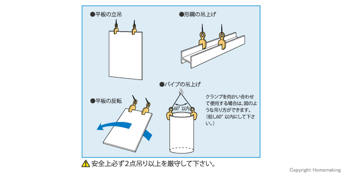 立吊クランプ(ロックハンドル式自在シャックルタイプ・細目仕様)