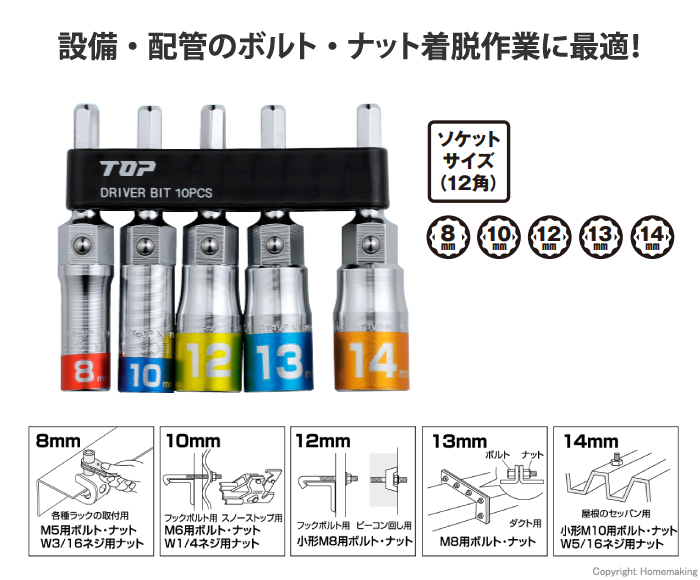 電動ドリル用マルチソケットセット