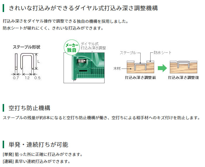 ハイコーキ 18V コードレスタッカ(マルチボルト2.5Ah[18V-5.0Ah]電池