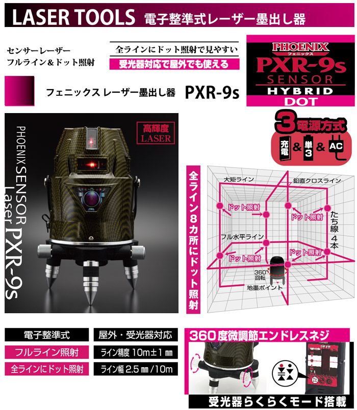 フェニックスレーザー墨出器　PXR-9s