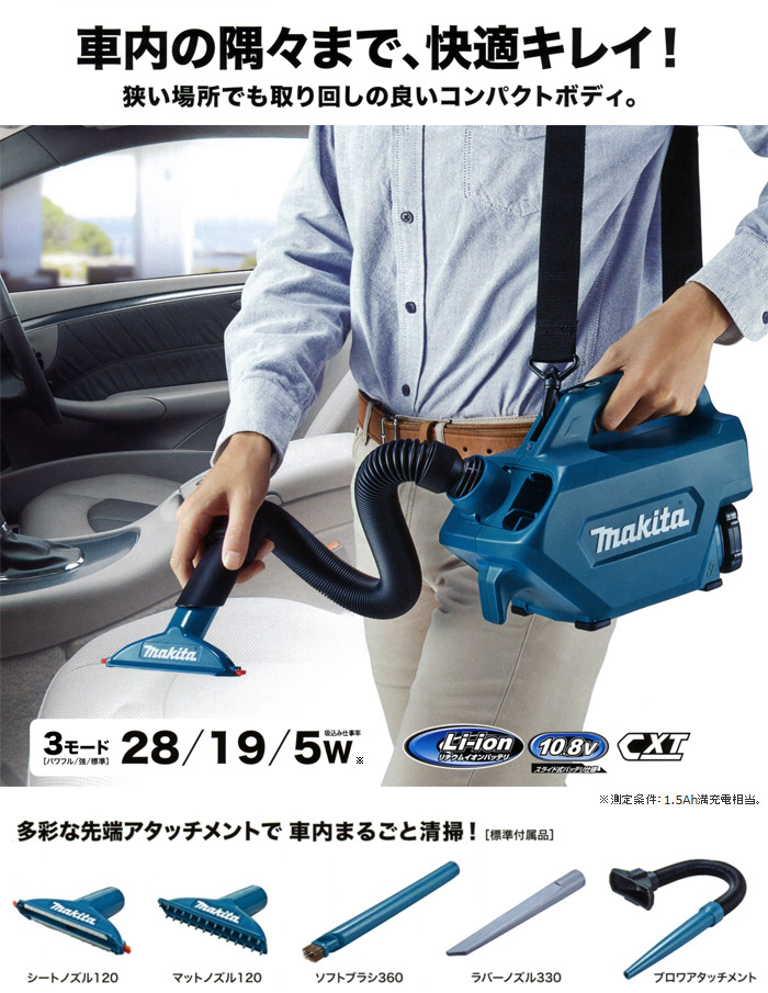 車内の隅々まで、快適キレイ！狭い場所でも取り回しの良いコンパクトボディ