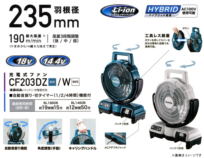 羽根径235mm自動首振りモデル CF203D 羽根径235mm自動首振りモデル CF203D