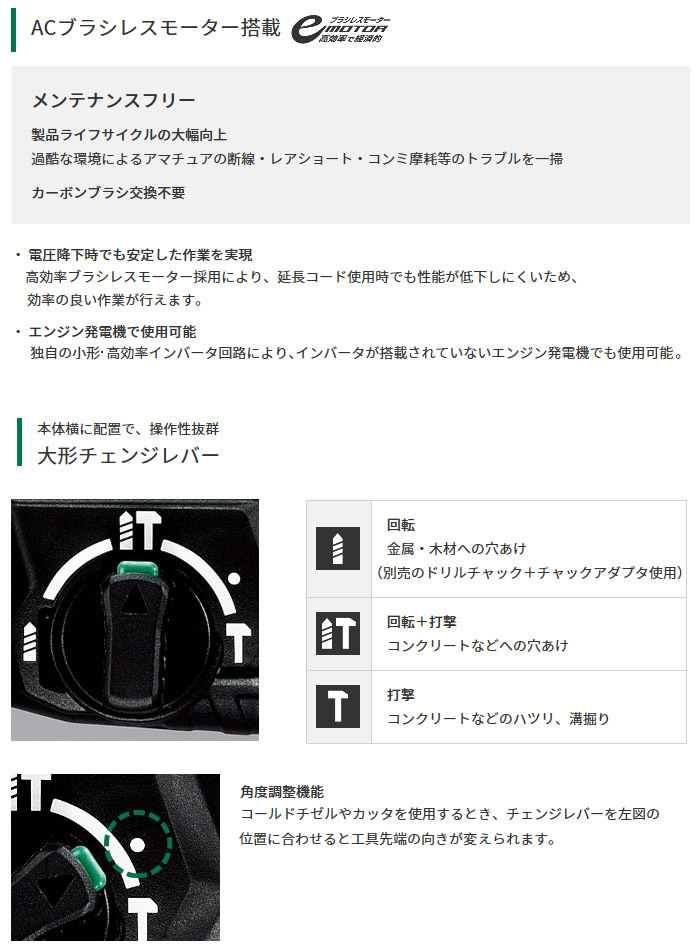 ACブラシレスモーター搭載 大形チェンジレバー ACブラシレスモーター搭載 大形チェンジレバー