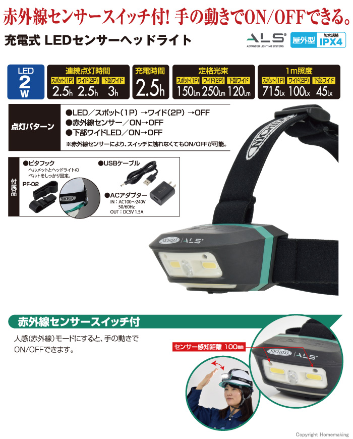 LEDヘッドライト　SHL-A2W3P-PIR