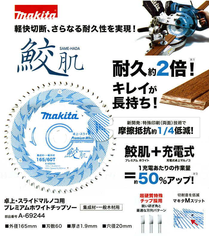 最旬トレンドパンツ makita マキタ 純正 スライドマルノコ 卓上マルノコ用チップソー プレミアムタフコーティング 高剛性 165mm A-50809 