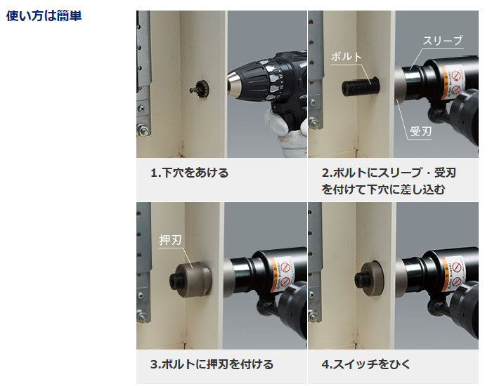 パナソニック ノックアウトパンチ::EZ9X303|ホームメイキング【電動