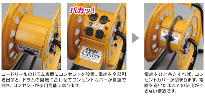 HATAYA ゼンビキリール(100V・標準型) 接地付 30m::ZBG-301KX