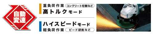「重負荷時には「高トルクモード」軽負荷時は「ハイスピードモード」 「重負荷時には「高トルクモード」軽負荷時は「ハイスピードモード」