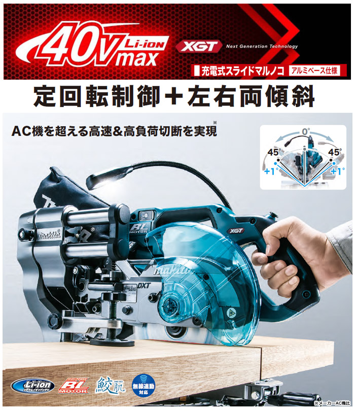 マキタ(makita) 18V 充電式スライドマルノコ アルミベース仕様 本体のみ 鮫肌チップソー付 165mm 青 LS610DZ 1台 通販 