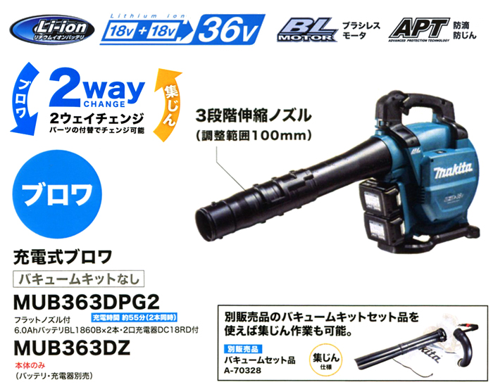 充電式ブロワ バキュームキットなし 充電式ブロワ バキュームキットなし