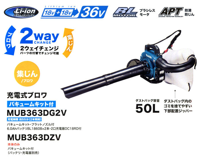 充電式ブロワ バキュームキット付 充電式ブロワ バキュームキット付