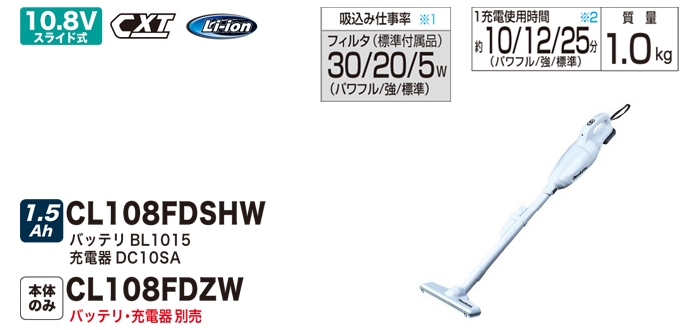 カプセル式 充電式クリーナ CL108F カプセル式 充電式クリーナ CL108FD