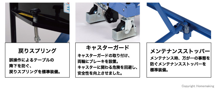 リフトテーブル　キャデ　機能