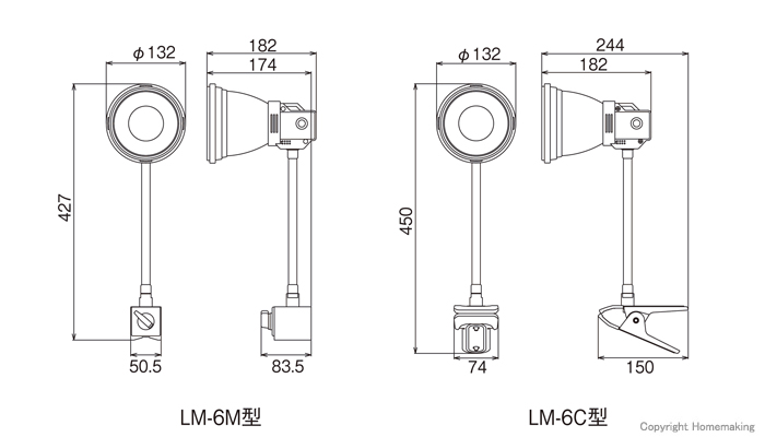 即日発送 ハタヤ LEDマグスタンド 6WLED 電線1.6m マグネット付 <br>LM-6M 1台<br><br> 390-9620<br><br><br>