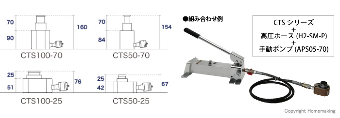 特別セーフ PAINT AND TOOLイーグル 超低床２段伸びシリンダジャッキ CTS10025