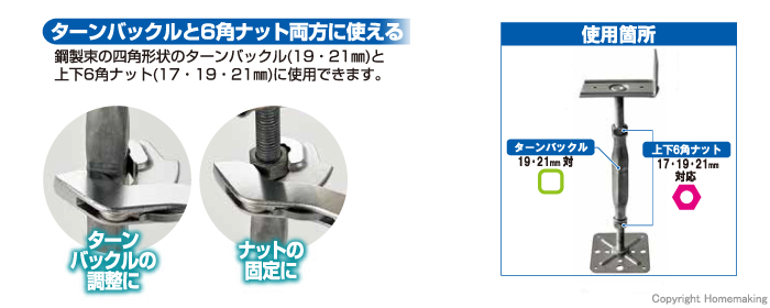 鋼製束レンチ　特徴