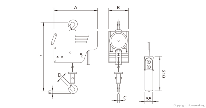 特価】 ＯＨ電動ワイヤーホイスト１００ｋｇ ＤＷＨ−１００