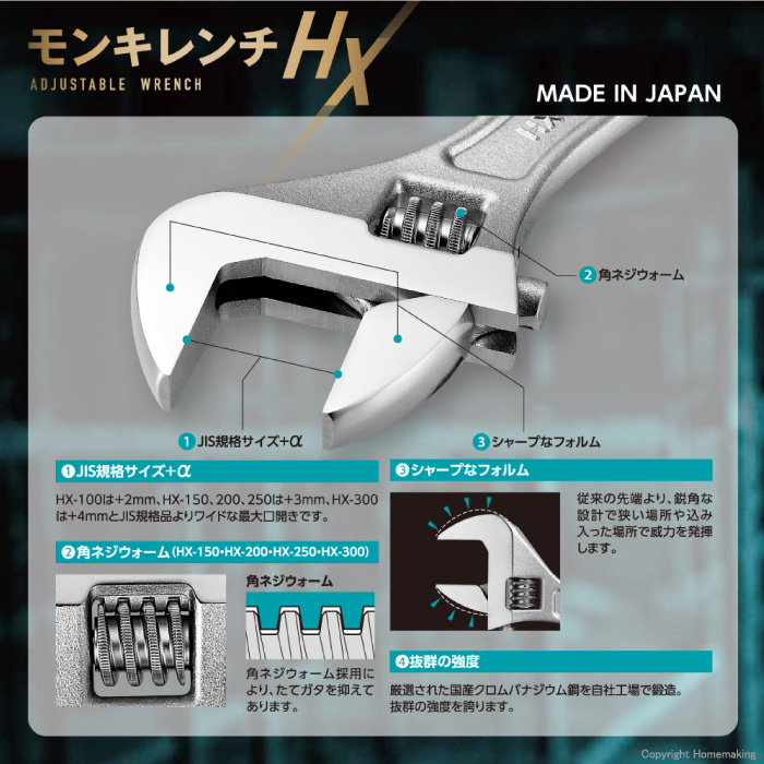 モンキレンチ　HX　詳細