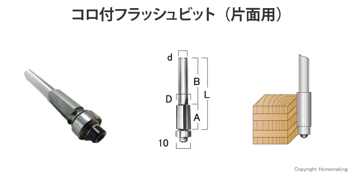 フラッシュビット(片面用)　6×6