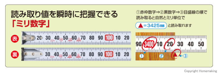 KDS GGR 16巾 3.5m(メートル目盛) 厚爪 ミリ数字::GGR16-35 KDS GGR 16巾 3.5m(メートル目盛) 厚爪 ミリ数字::GGR16-35