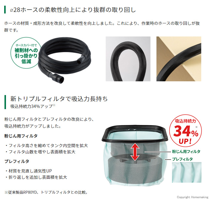 人気商品は HiKOKI 工機ホールディングス 電動工具用集じん機 Bluetooth機能付 粉じん専用 モデルチェンジタイプ 容量8L  RP80YD-SC