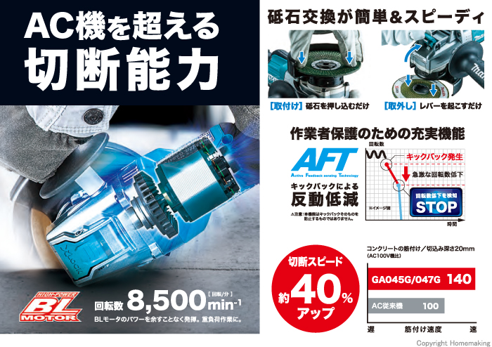 マキタ makita マキタ 40Vmax/100mm充電式ディスクグラインダ