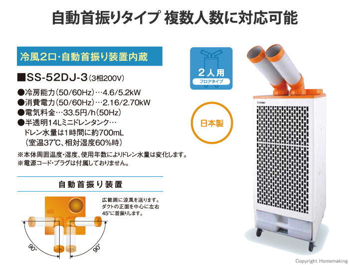 クールスイファン　2口自動首振りタイプ