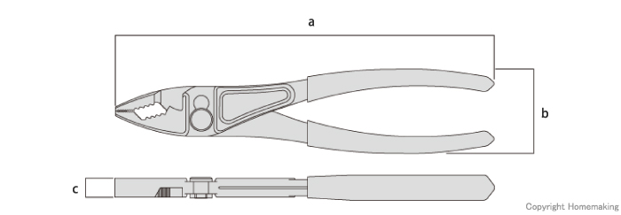 超軽量コンビネーションプライヤー　寸法図