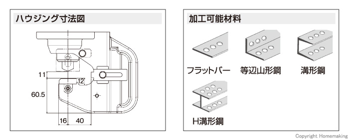 寸法図・加工可能材料