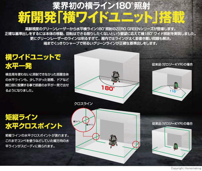 タジマ ZEROG2-KY レーザー墨出し器 端まで明るい