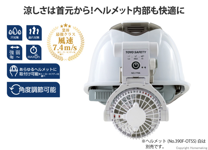 ヘルメット取付式送風機　WindyIV