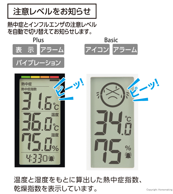 シンワ ポータブル簡易熱中症計 Plus 防塵・防水