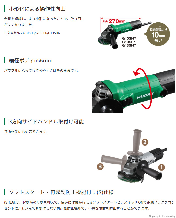 3方向サイドハンドル取付け可能