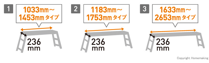 アルインコ 伸縮天板付足場台: 他:VSK-1403|ホームメイキング