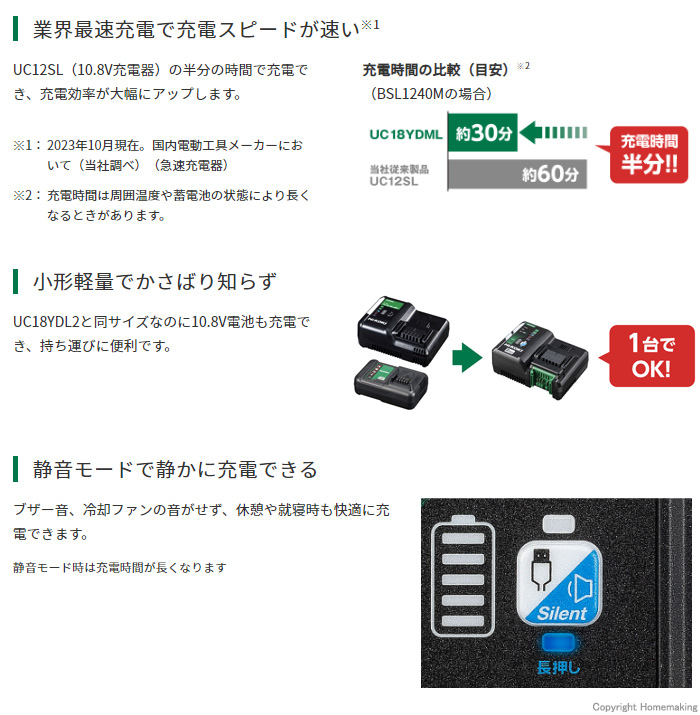 業界最速充電で充電スピードが速い