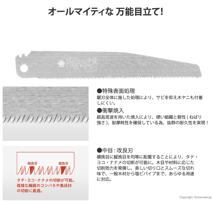 レザーソー CAST 200 中目 替刃