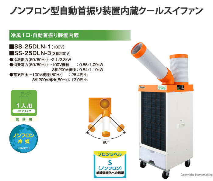 ノンフロン型クールスイファン1口自動首振りタイプ