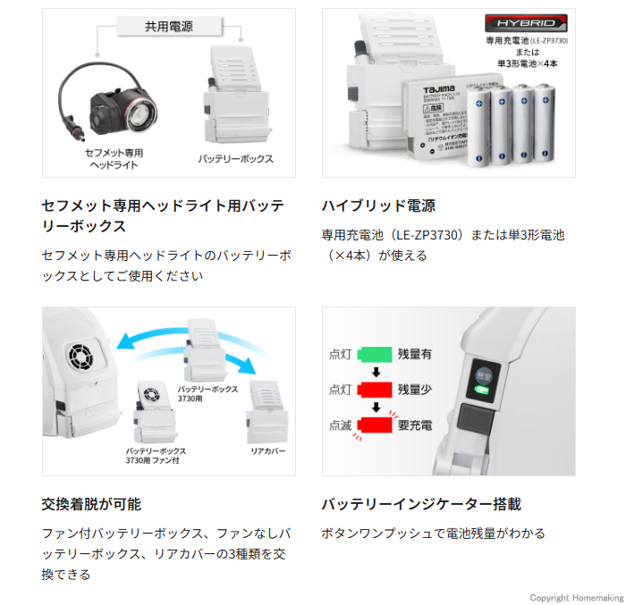 セフメット バッテリーボックス 特長