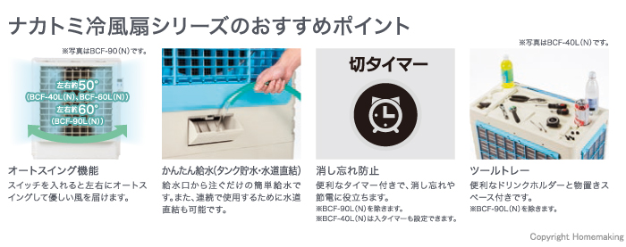 ナカトミ冷風扇シリーズのおすすめポイント