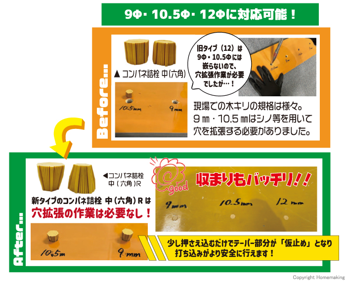 穴拡張の作業は必要なし