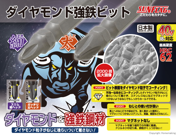 ダイヤモンド強鉄ビット