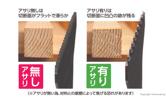 アサリ無しで 切り口・切断面が滑らか