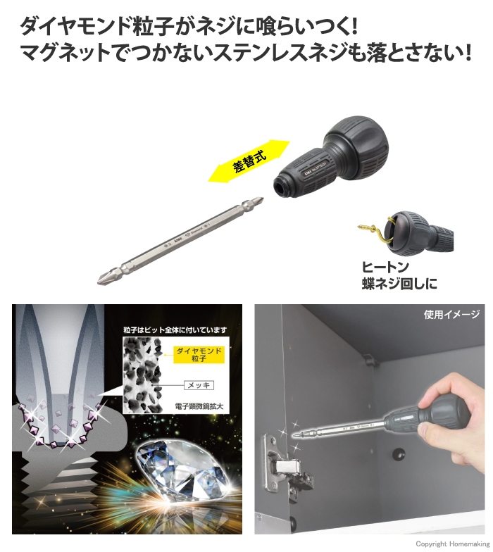 差替式ダイヤモンドドライバー