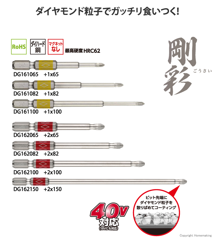 ダイヤモンド剛彩ビット段付