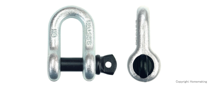 ピン脱落防止シャックル