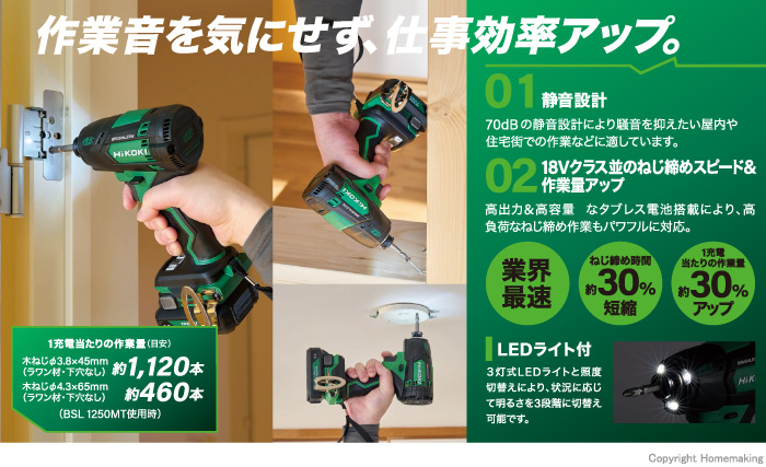 コードレス静音インパクトドライバ