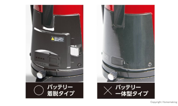 バッテリー一体型タイプにはご使用いただけません