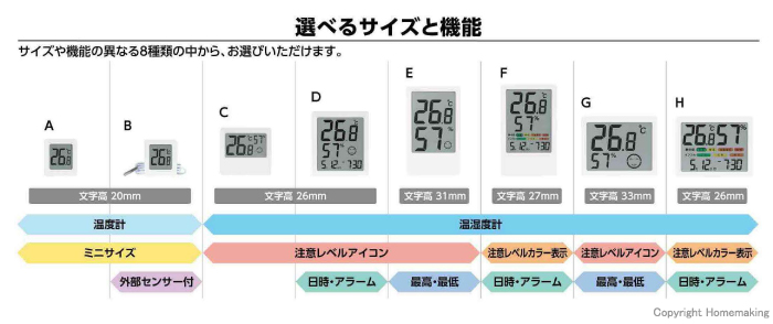 選べるサイズと機能