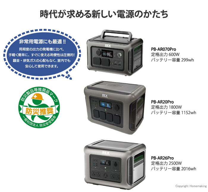 ポータブル電源 PB-ARシリーズ